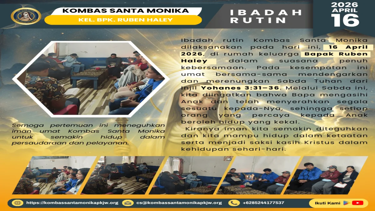 ⛪ Ibadah Kombas Kel. Ruben Haley . – 16 April 2026 🙏